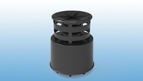 TERMINAL COAXIAL VERTICAL Ø60/100 CORTO