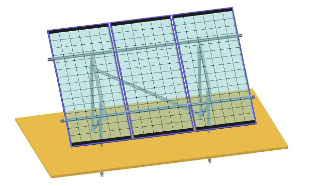 Soporte para 3 paneles solares