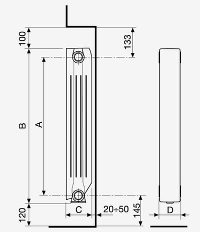 Radiador Aluminio Blitz 500/100 BLANCO