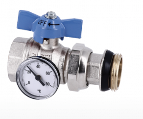 VALVULA CON TERMOMETRO LOKI AZUL 1"