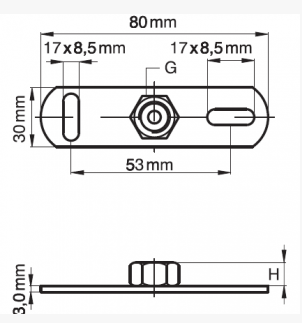 PLACA MONTAJE PARED M8