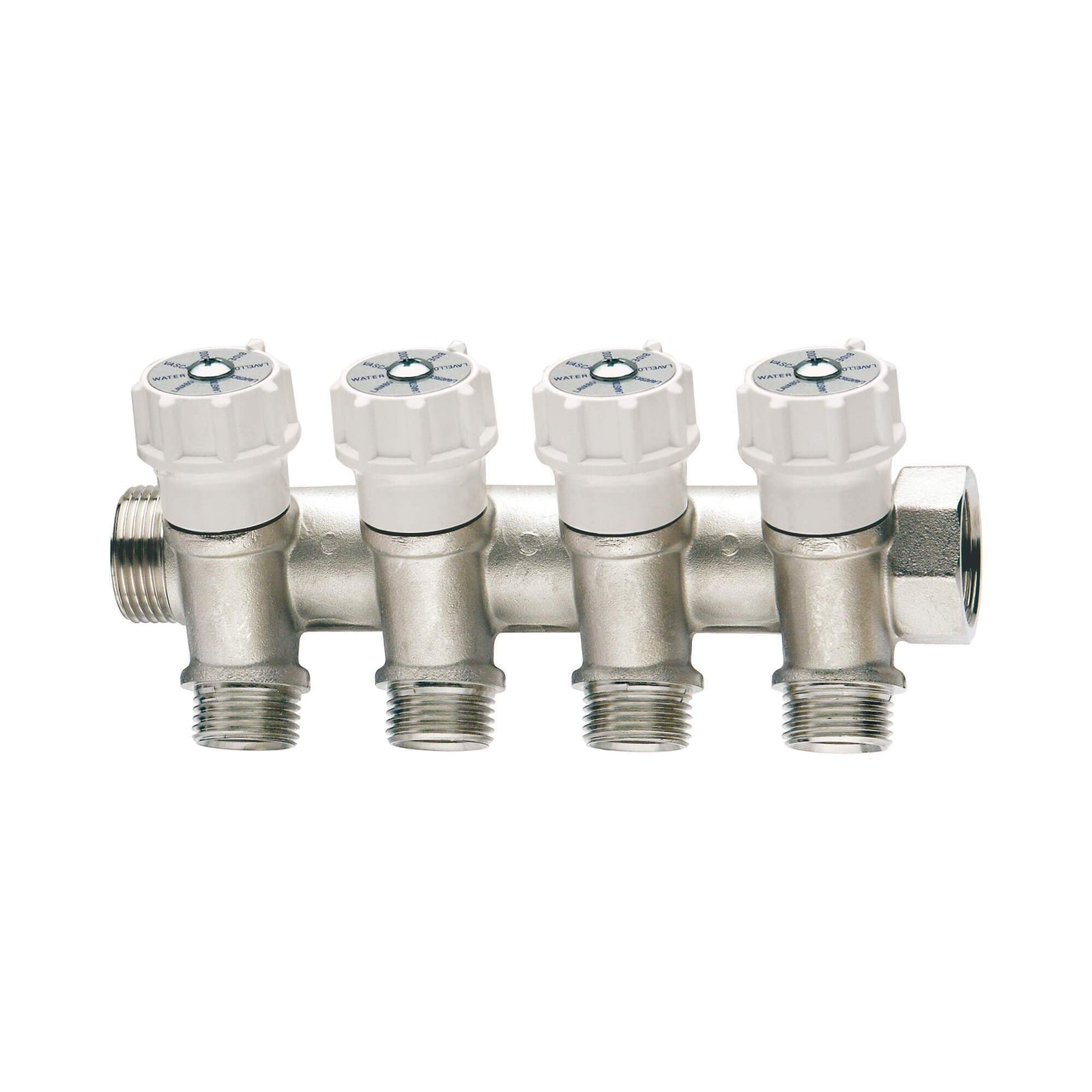 COLECTORES MANIFOLD BRONCE 3/4" 3 SALIDAS X1/2" C/VALV